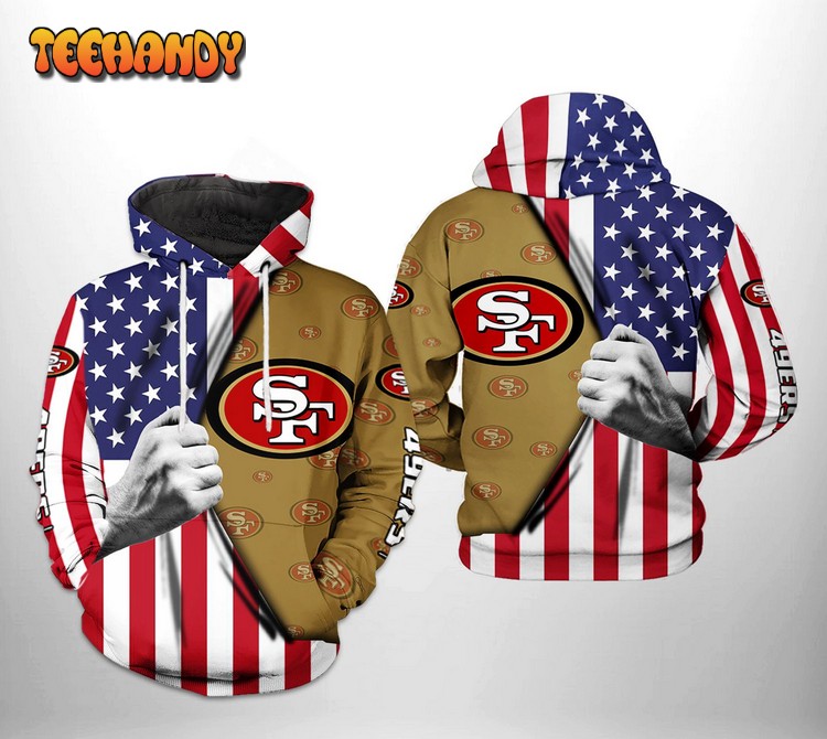 San Francisco 49ers NFL US Flag Team 3D Printed Hoodie