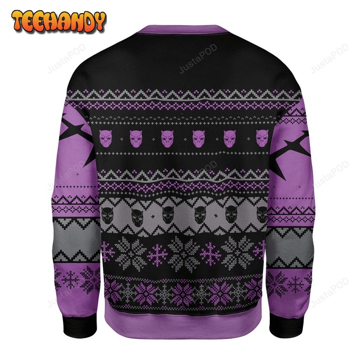 Santa Black Panther Wakanda Forever Ugly Christmas Sweater