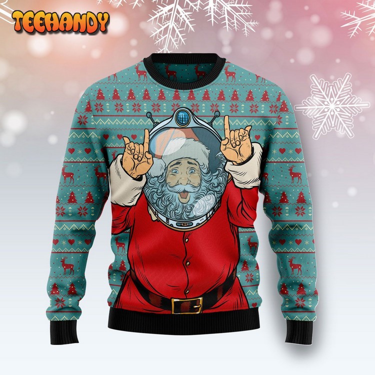 Santa Claus Astronaut Ugly Christmas Sweater