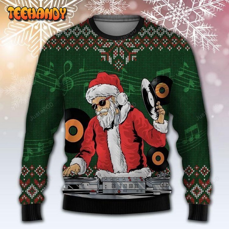 Santa Claus DJ Ugly Christmas Sweater, All Over Print Sweatshirt