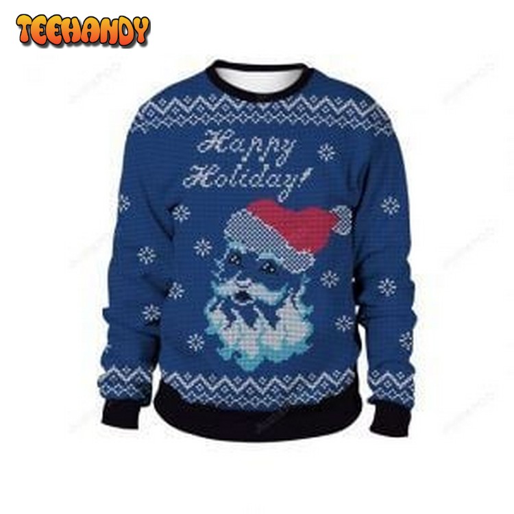 Santa Claus Smile Happy Holiday Ugly Christmas Sweater