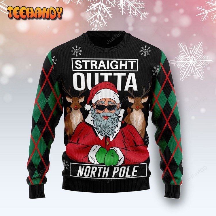 Santa Claus Straight Outta North Pole Ugly Christmas Sweater