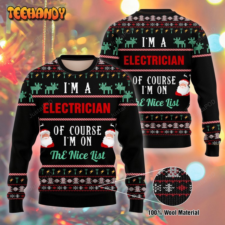 Santa Clause I Am A Electrician Ugly Christmas Sweater