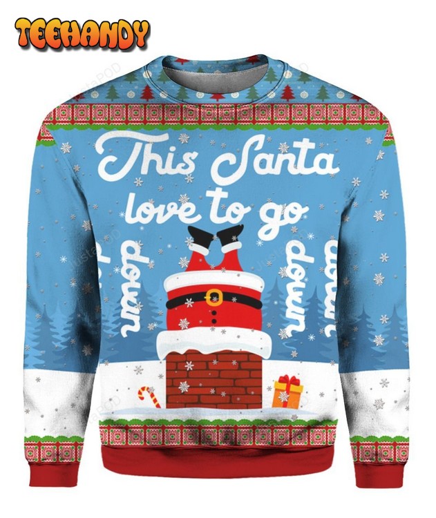 Santa Goes Down Ugly Christmas Sweater, All Over Print Sweatshirt