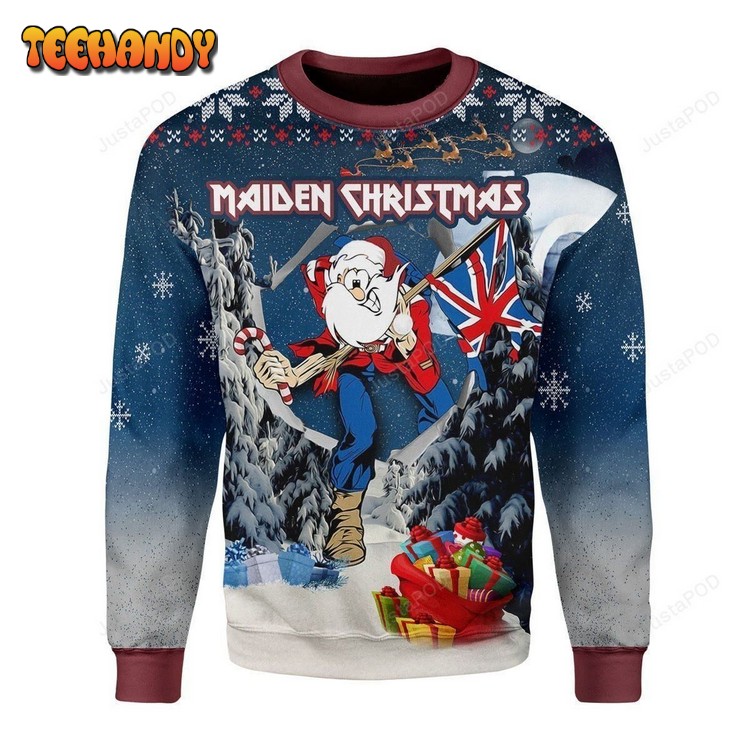 Santa Iron Maiden Santa Maiden Ugly Christmas Sweater