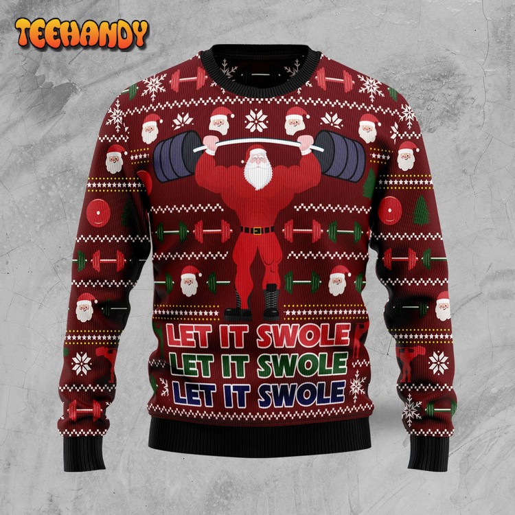 Santa Let It Swole TY1210 Ugly Christmas Sweater