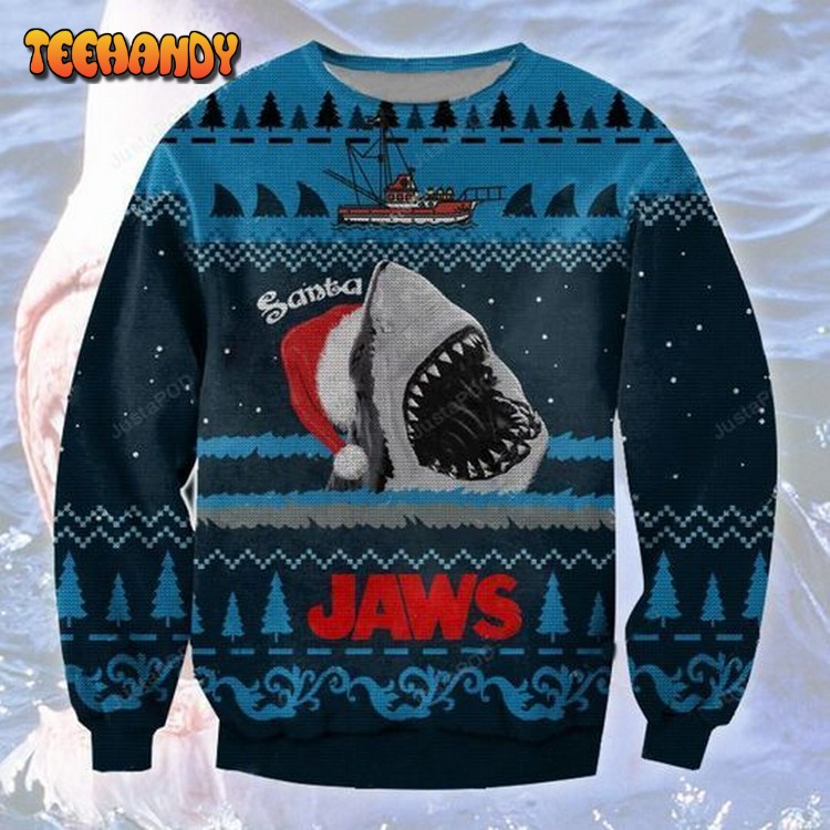 Santa Shark Jaws For Unisex Ugly Christmas Sweater