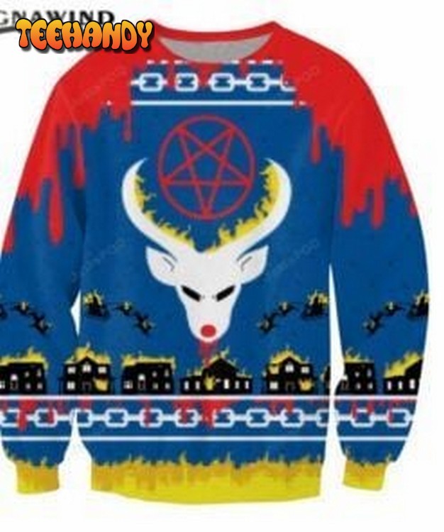 Santa Ugly Christmas Sweater, All Over Print Sweatshirt