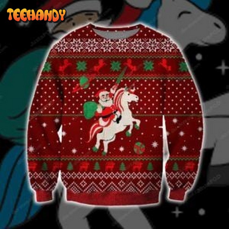 Santa Unicorn Ugly Christmas Sweater, All Over Print Sweatshirt