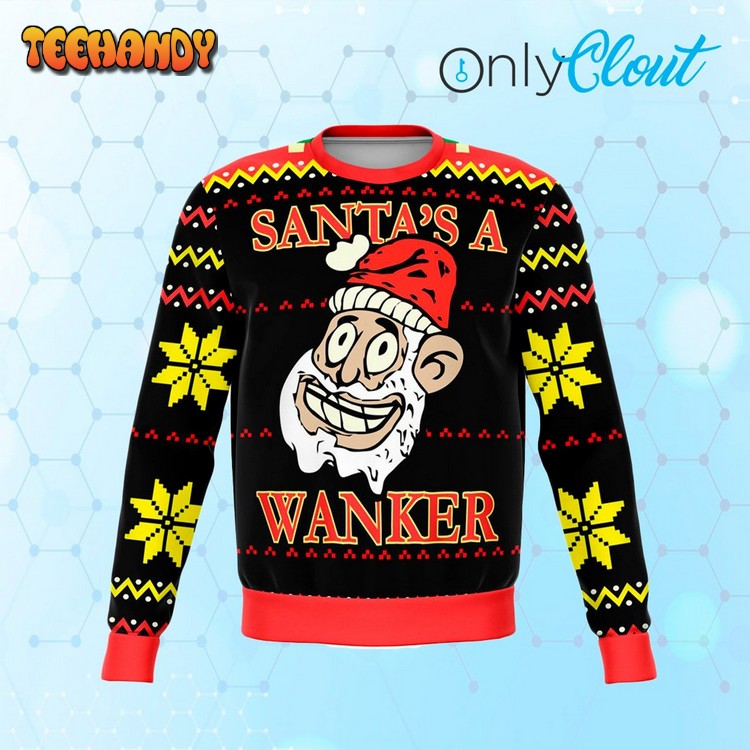 Santa Wanker Funny Ugly Christmas Sweater, Ugly Sweater