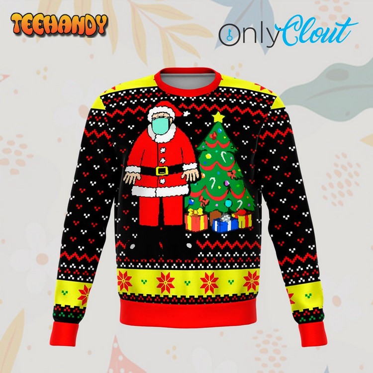 Santa Wearing Mask Dank Ugly Christmas Sweater, Ugly Sweater