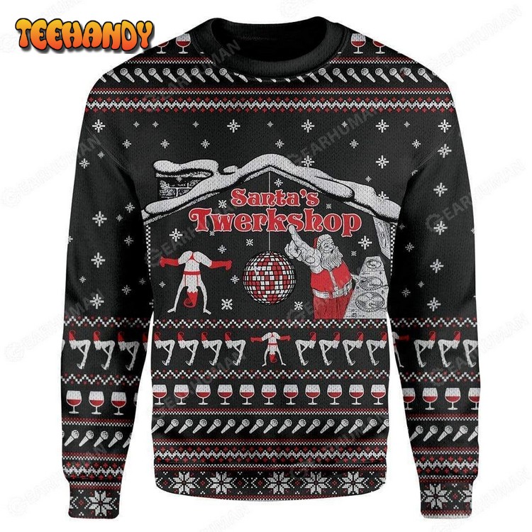 Santa’s Twerkshop Ugly Christmas Sweater, All Over Print Sweatshirt