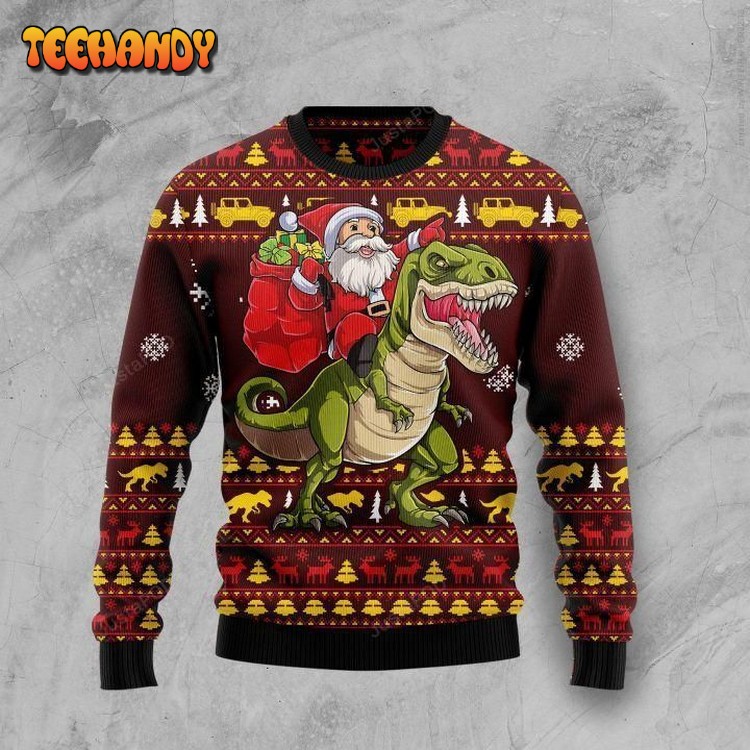 Santassic Park Ugly Christmas Sweater, All Over Print Sweatshirt