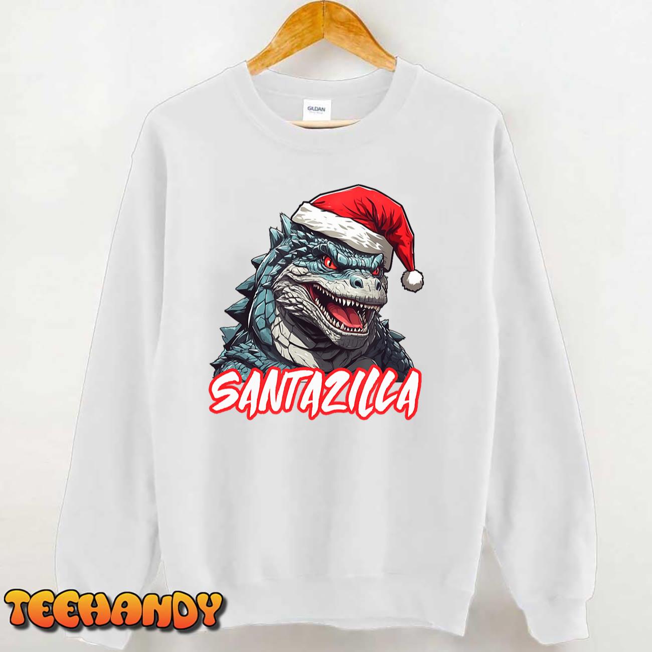 Santazilla Japanese Monster Kaiju Christmas T-Shirt