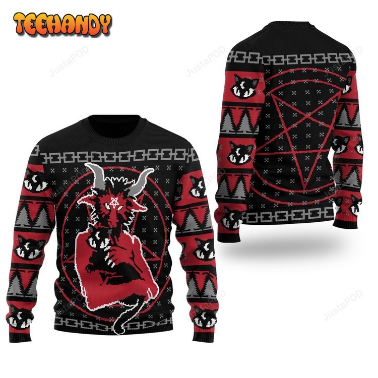 Satanic Ugly Christmas Sweater, All Over Print Sweatshirt