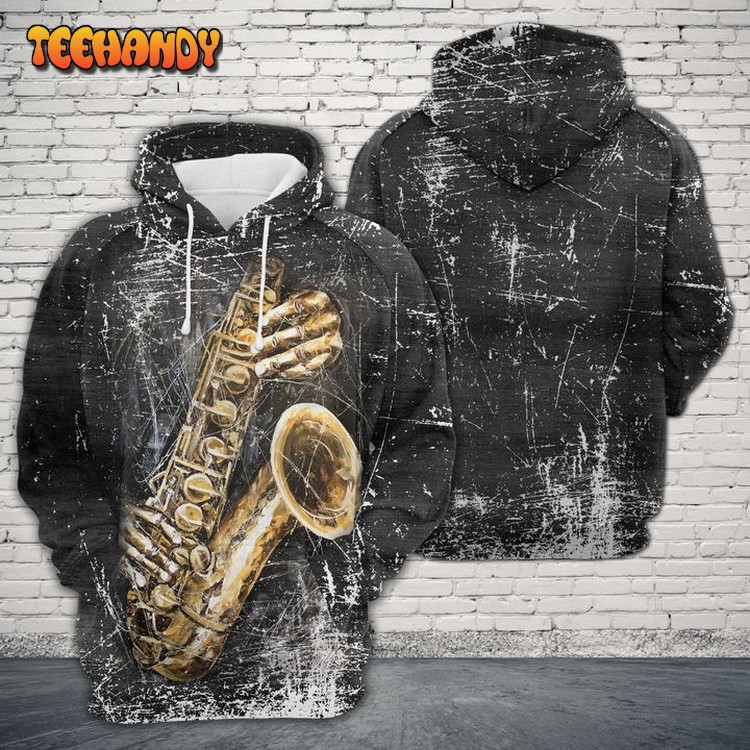 Saxophone 3D Printed Hoodie Zipper Hoodie