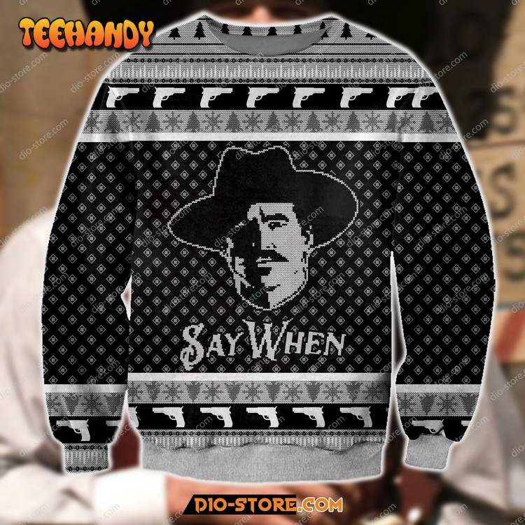 Say When Meme Tombstone For Unisex Ugly Christmas Sweater