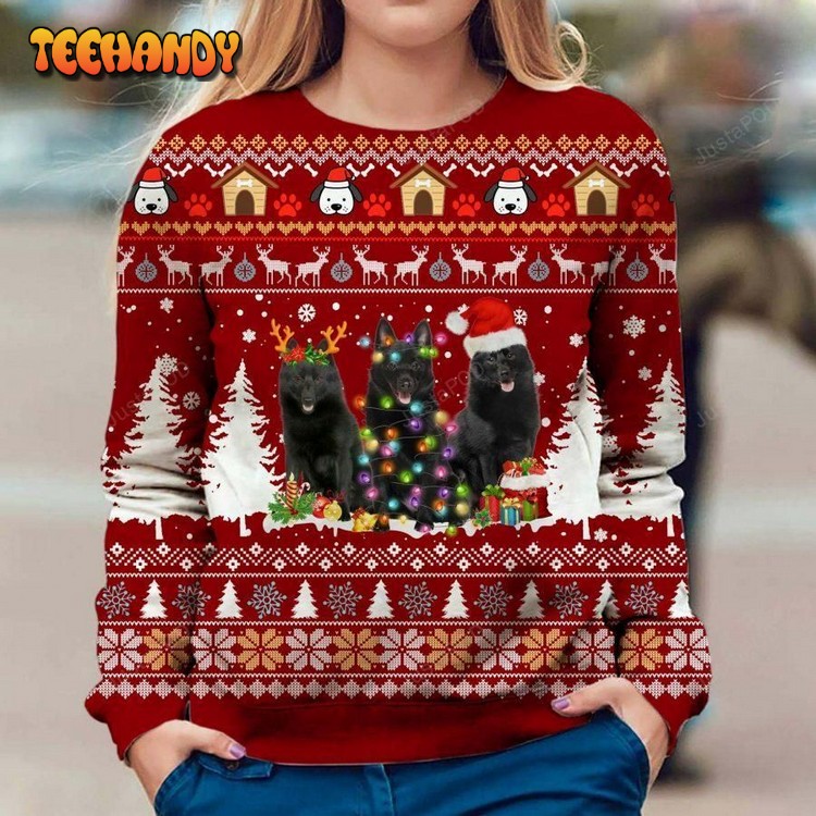 Schipperke Ugly Christmas Sweater, All Over Print Sweater