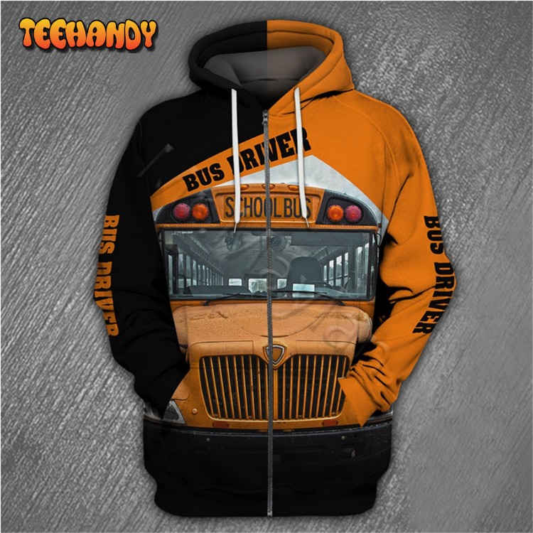 School Bus Driver 3D Printed Hoodie Zipper Hoodie