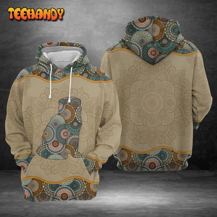 Scottish Fold Mandala 3D Printed Hoodie Zipper Hoodie