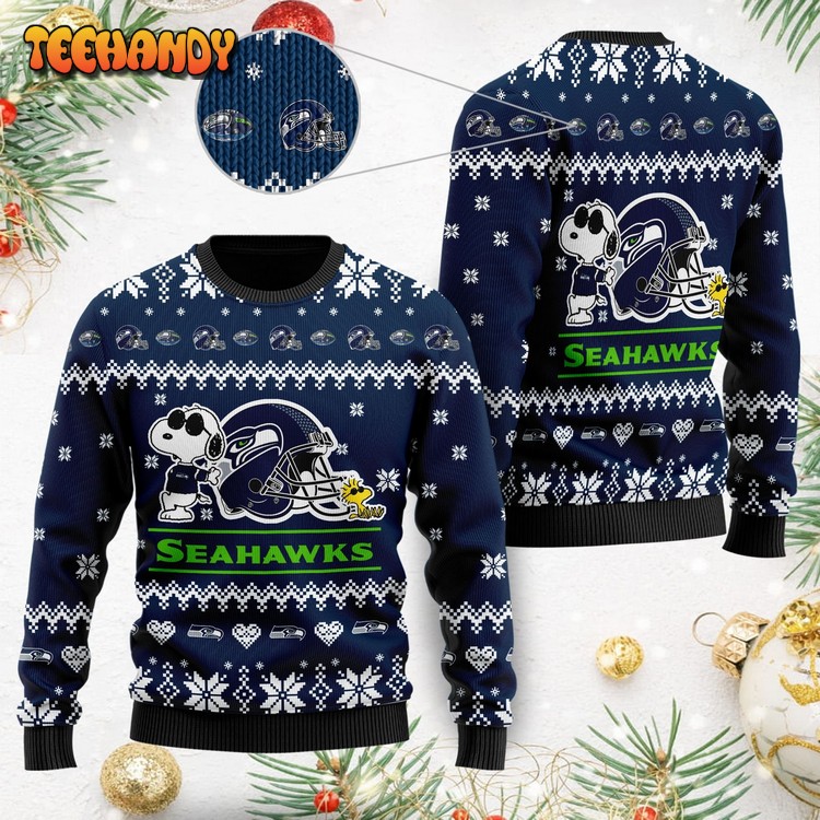 Seattle Seahawks Cute The Snoopy Show Football Helmet 3D Sweater