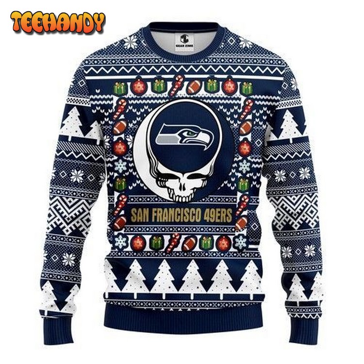 Seattle Seahawks Grateful Dead Ugly Christmas Sweater