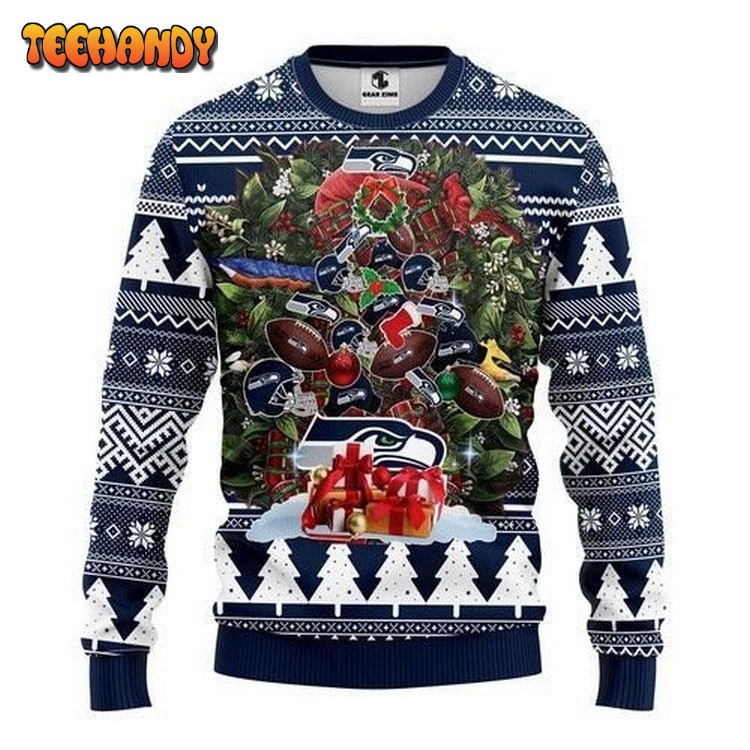 Seattle Seahawks Tree Christmas Ugly Christmas Sweater