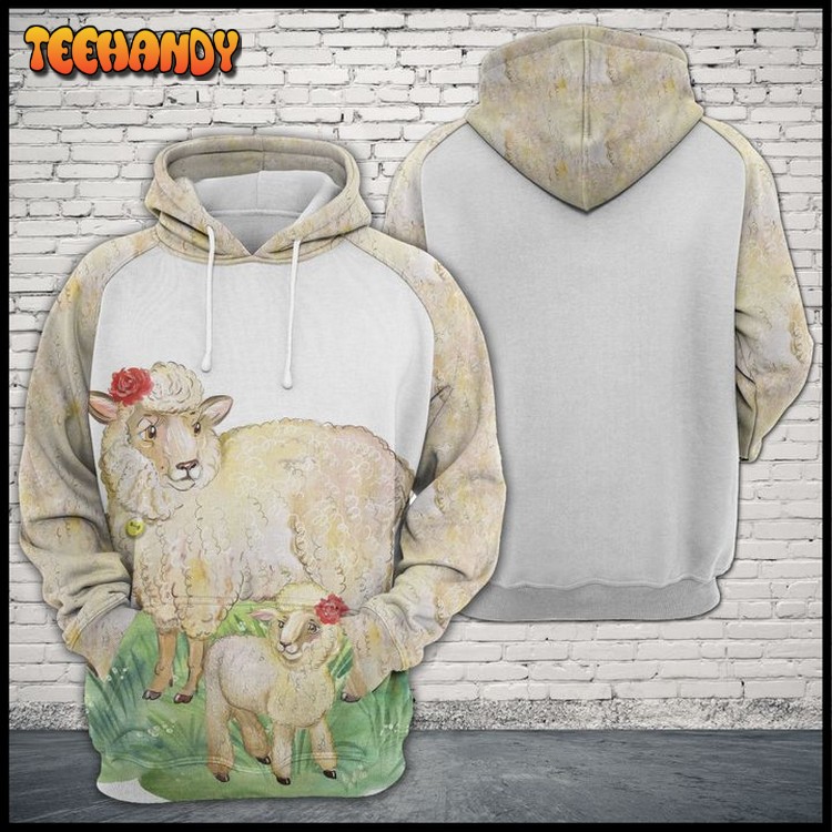 Sheep Family 3D Printed Hoodie Zipper Hoodie