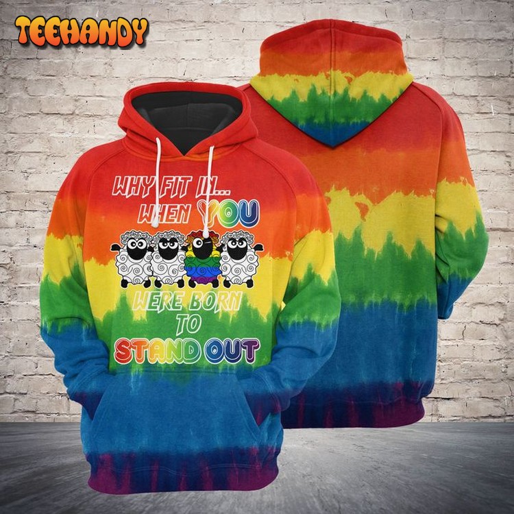 Sheep Rainbow 3D Printed Hoodie Zipper Hoodie