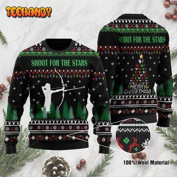 Shoot For The Stars Hunting Ugly Christmas Sweater