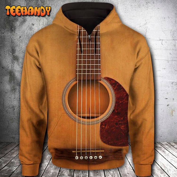 Simple Guitar 3D Printed Hoodie Zipper Hoodie