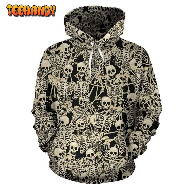 Skeleton Design Print Pullover 3D Hoodie For Men Women