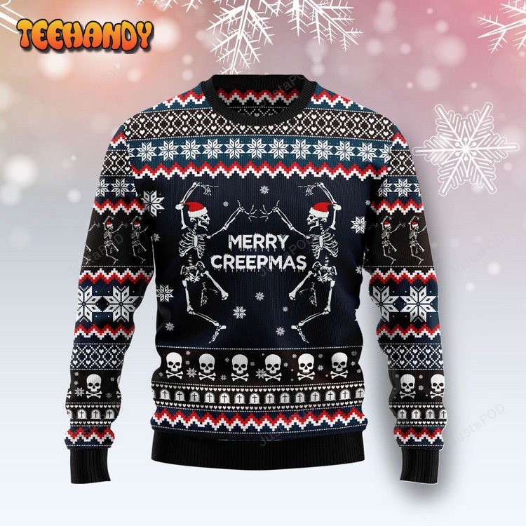 Skeleton Merry Creepmas Ugly Christmas Sweater