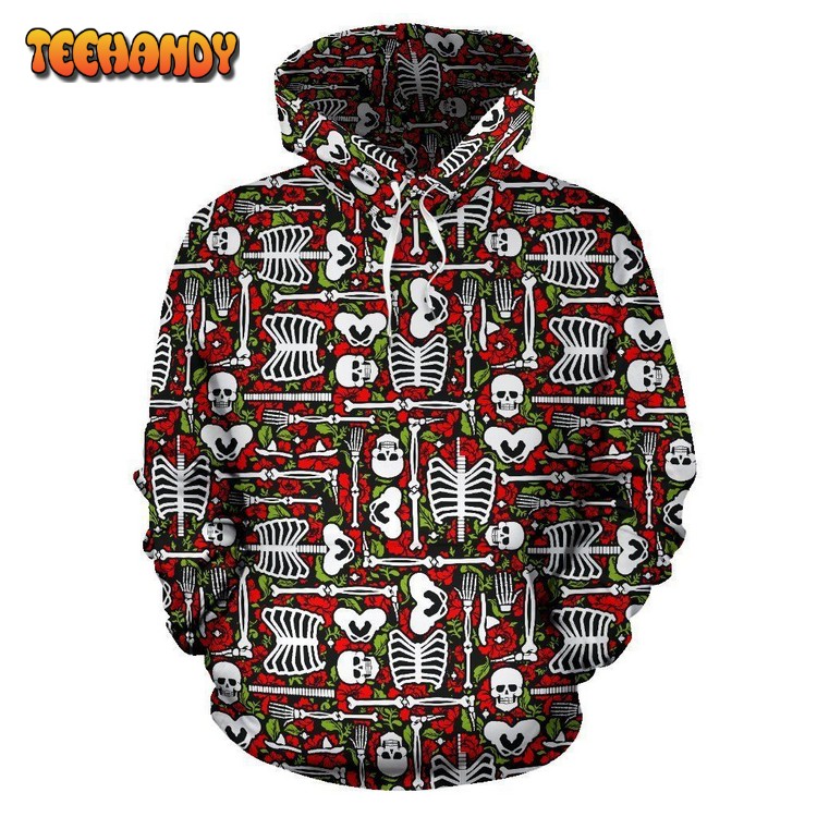 Skeleton Pattern Print Pullover 3D Hoodie