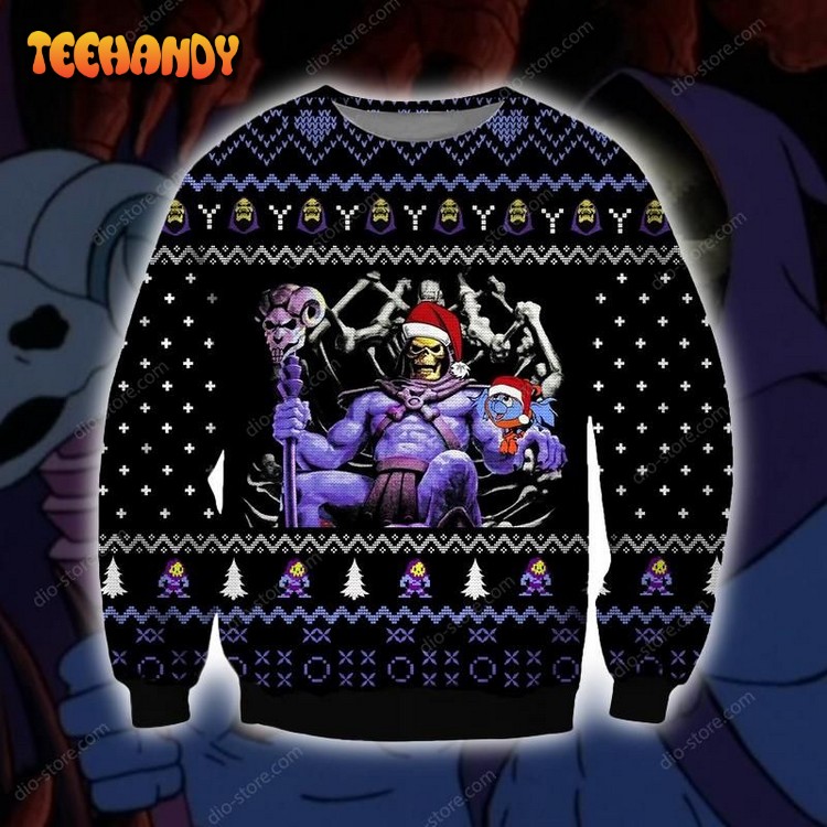 Skeletor 3D Print Christmas Ugly Sweater, Ugly Sweater