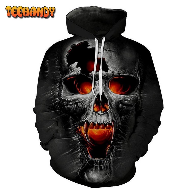 Skull 3D Printed Hoodie Zipper Hoodie