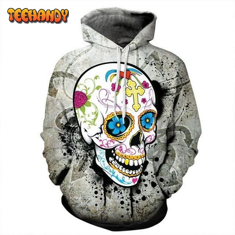 Skull Flowers 3D Hoodie For Men Women Hoodie