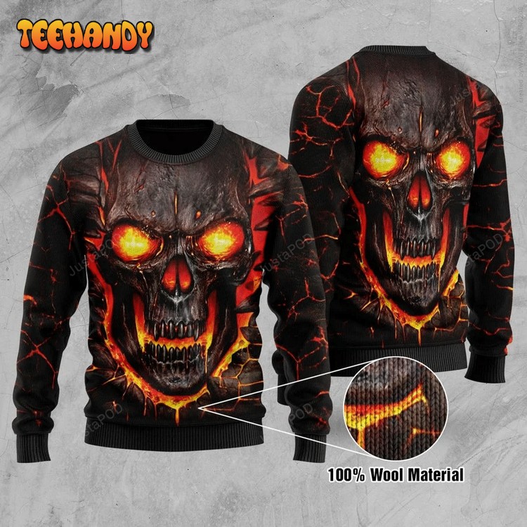 Skull Lava Light Ugly Christmas Sweater, All Over Print Sweatshirt