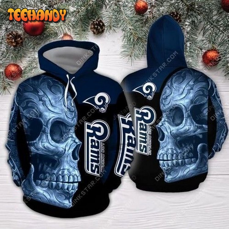 Skull Los Angeles Rams Pullover And Zippered Hoodies