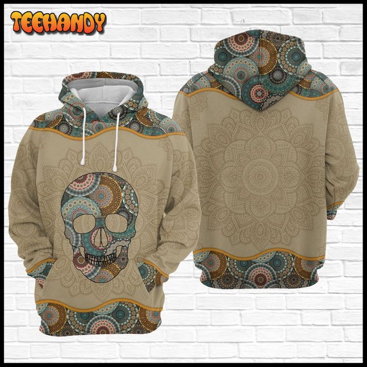 Skull Mandala 3D Printed Hoodie Zipper Hoodie