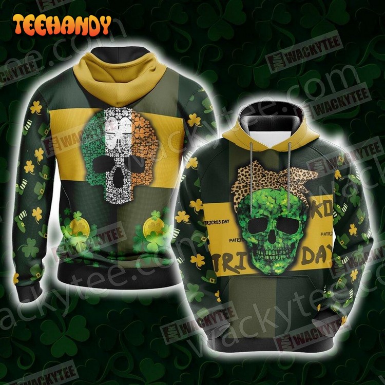 Skull Patricks Day Unisex 3D Hoodie All Over Print Hoodie