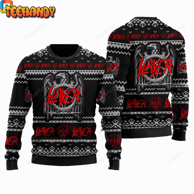 Slayer 3d all over printed ugly sweater, Ugly Sweater