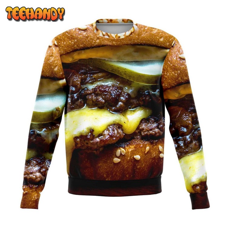 Sloopy Burger Ugly Christmas Sweater, All Over Print Sweatshirt