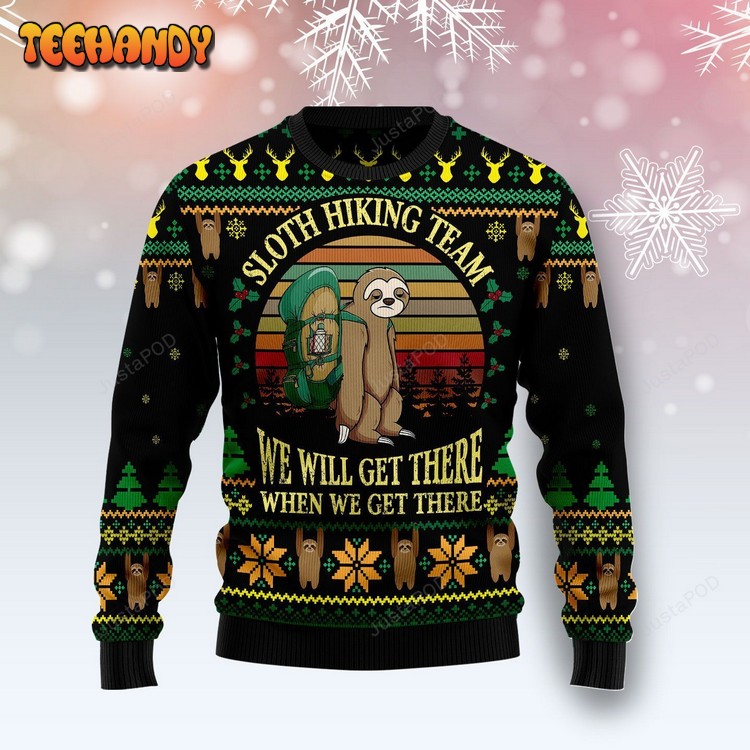 Sloth Team Holiday Ugly Christmas Sweater, Ugly Sweater