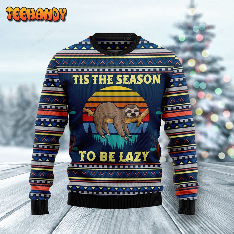 Sloth Tis The Season Ugly Christmas Sweater, Ugly Sweater