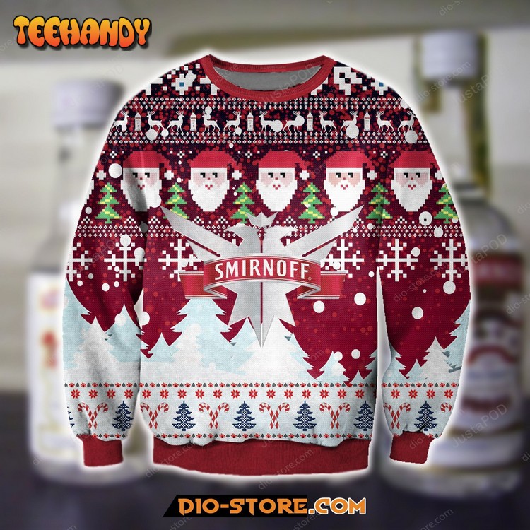 Smirnoff Vodka Wine Knitting Pattern Ugly Christmas Sweater