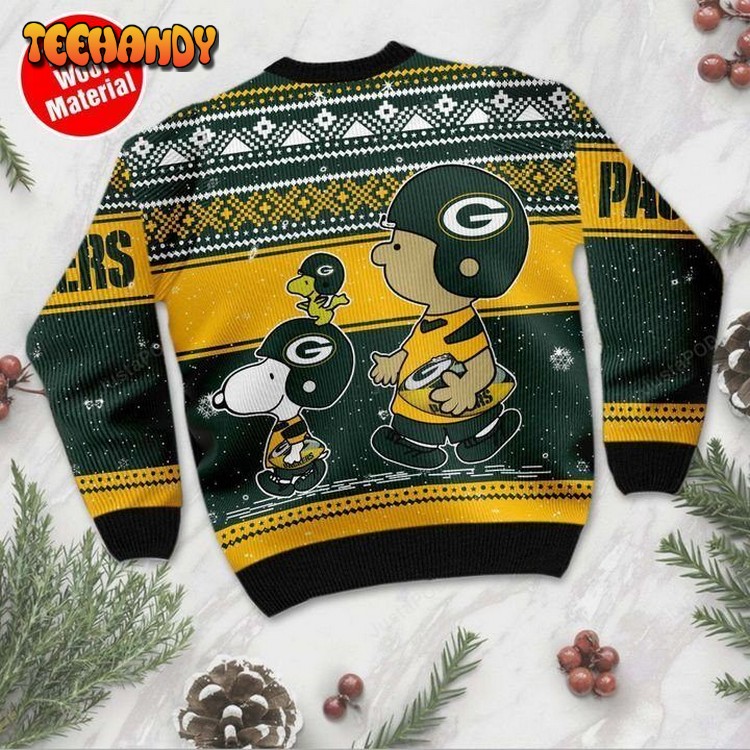 Snoopy And Charlie Brown Green Bay Packers Ugly Christmas Sweater