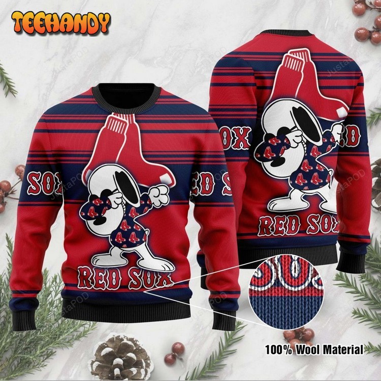 Snoopy Boston Red Sox Ugly Christmas Sweater