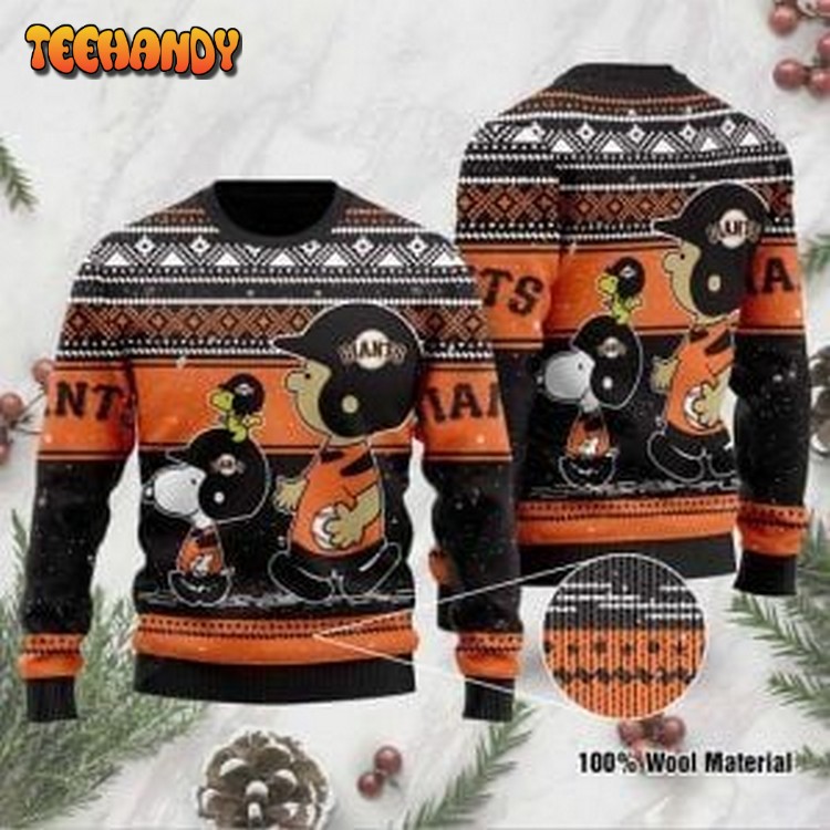 Snoopy Charlie Brown San Francisco Giants Ugly Christmas Sweater