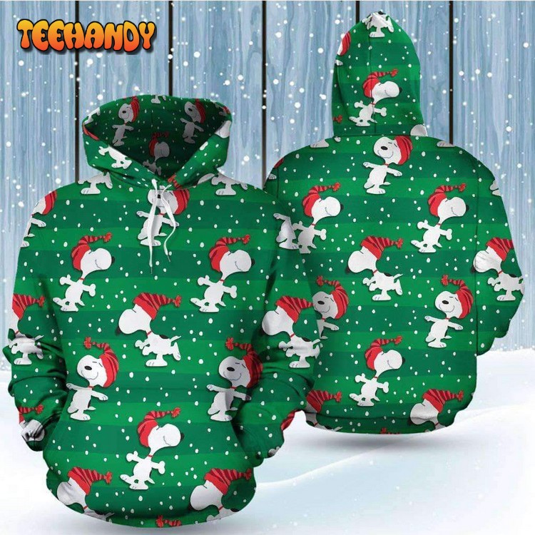 Snoopy Christmas Pattern 3D Printed Hoodie Zipper Hoodie